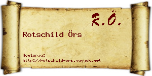 Rotschild Örs névjegykártya